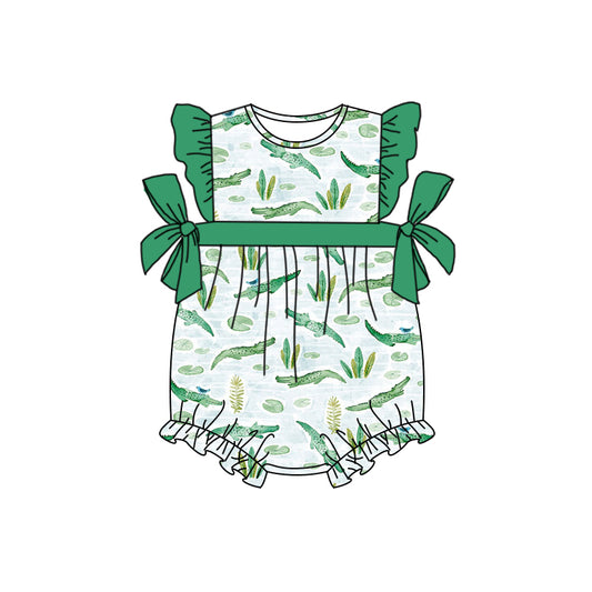 SR1524 green short sleeve kid jumpsuit summer cute baby romper