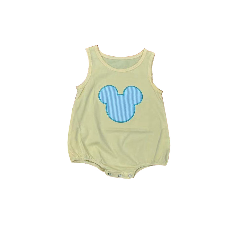 SR1561 Cartoon yellow short sleeve design kid jumpsuit summer baby romper