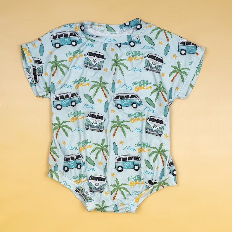 SR1562 bus short sleeve design kid jumpsuit summer baby romper