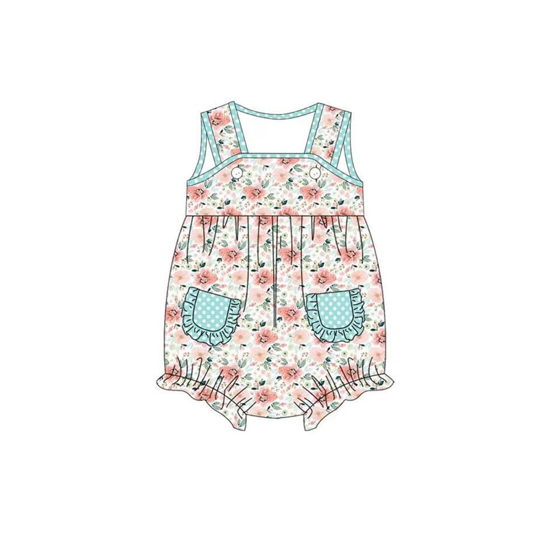 SR1566 Floral design short sleeve design kid jumpsuit baby romper