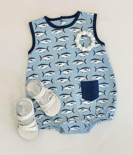 SR1606 Fish summer short sleeve ruffle kid jumpsuit romper