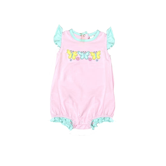 SR1611 Pink summer short sleeve kid jumpsuit romper