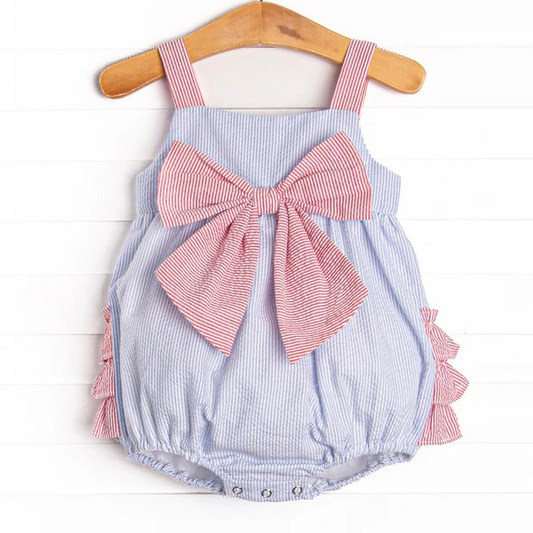 SR1619 bow girl jumpsuit summer cute baby romper