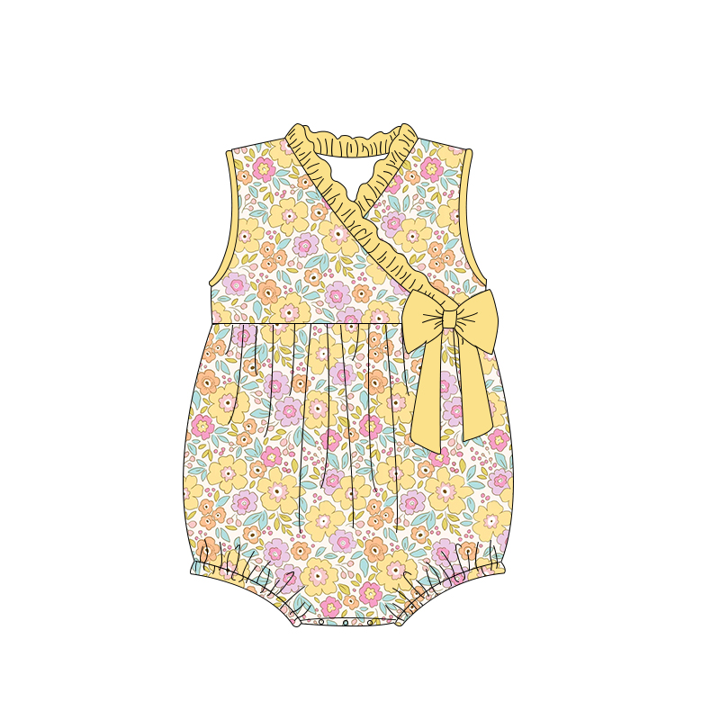 SR1630 yellow jumpsuit summer cute baby romper