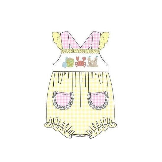 SR1636 yellow girl jumpsuit summer cute baby romper