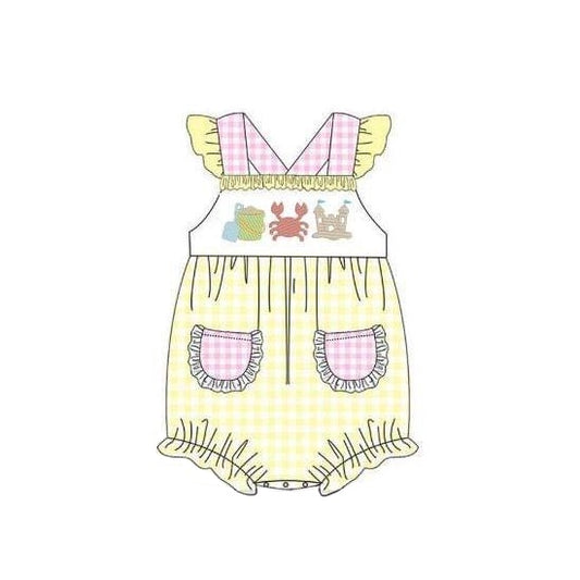 SR1636 yellow girl jumpsuit summer cute baby romper