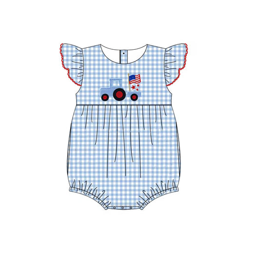 SR1644 4th of July girl jumpsuit summer cute baby romper