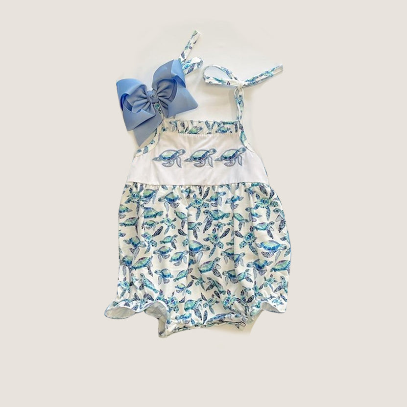 SR1650 blue girl jumpsuit summer cute baby romper