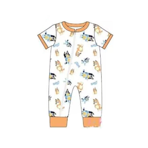 SR1666 Orange Cute Dog boy jumpsuit summer cute baby romper