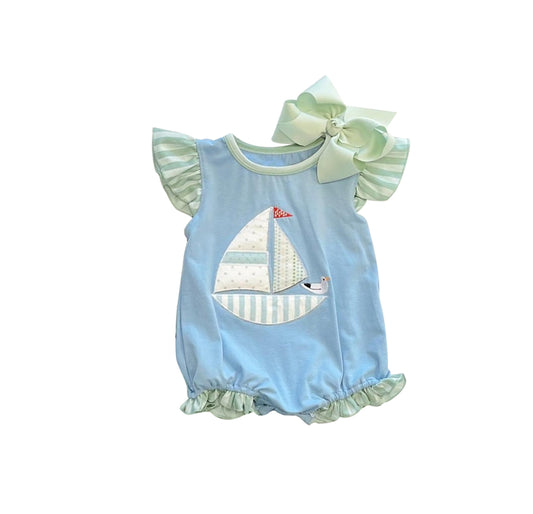 SR1672 blue girl jumpsuit summer cute baby romper