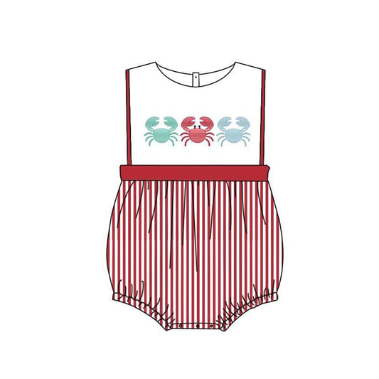 SR1675 Red girl jumpsuit summer cute baby romper