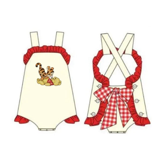 SR1705 red cartoon cute kid jumpsuit summer cute baby romper