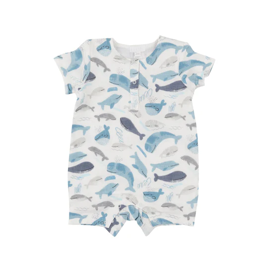 SR1721 Blue boy fish cute kid jumpsuit summer cute baby romper