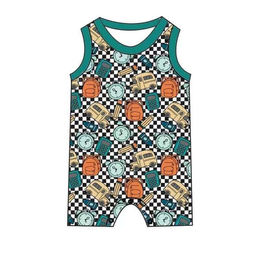 SR1775  bus kid jumpsuit summer cute baby wear rompers