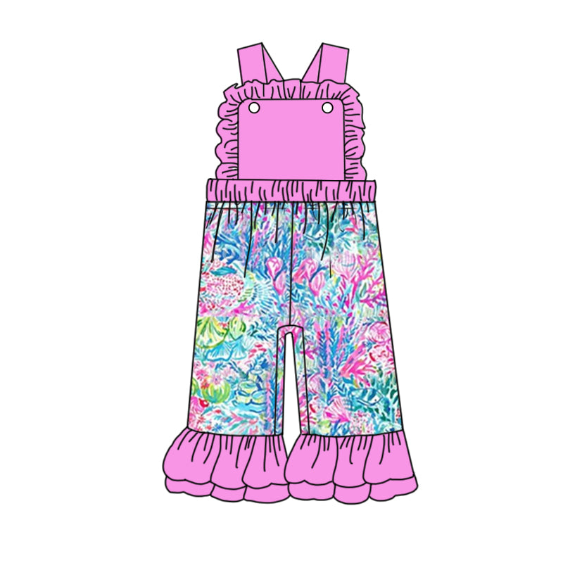 SR1806 Kids Girls Floral Jumpsuit