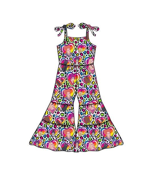 SR1812 Cute Kids Girls Floral Jumpsuit