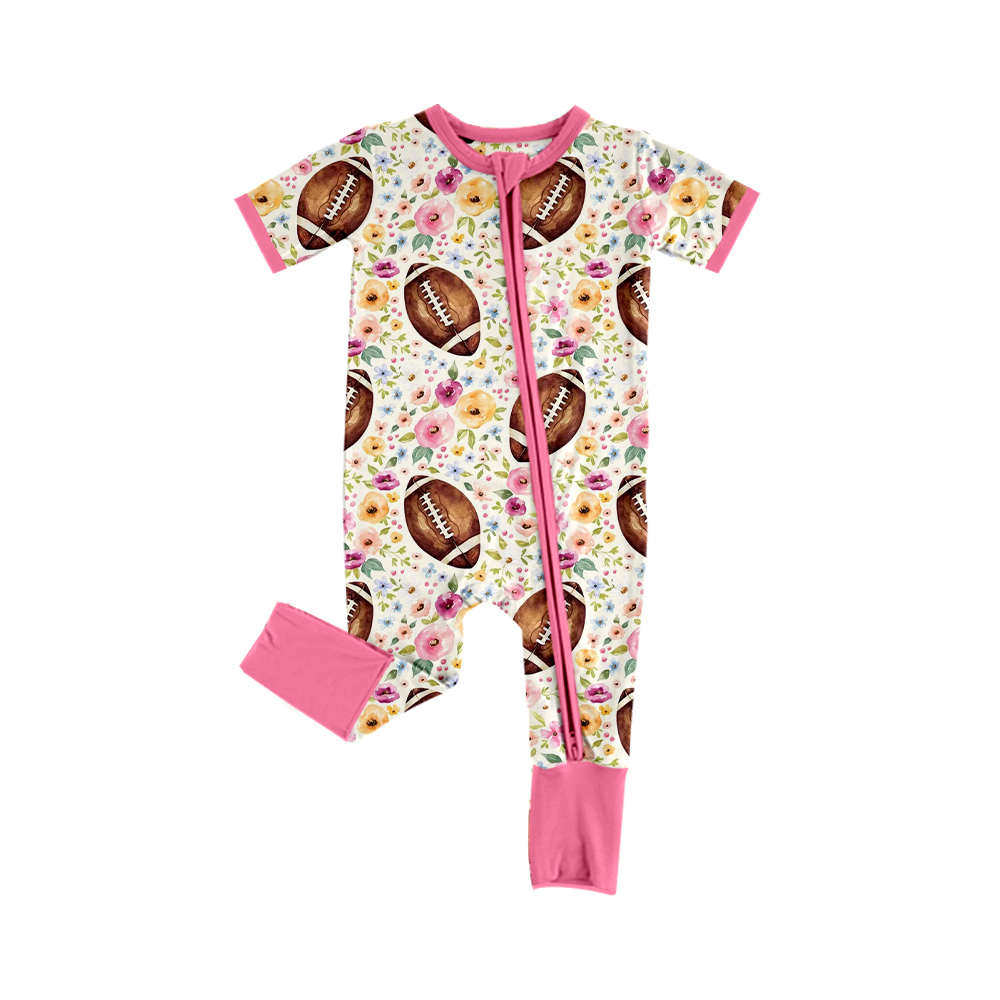 SR1872 pink football hot sale summer kid jumpsuit rompers