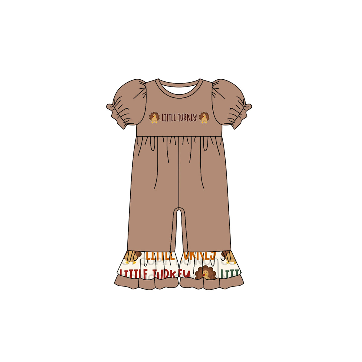 SR1873 turkey cute baby girls long sleeve romper