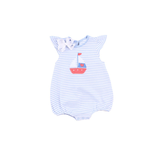 SR1882 Stripe cute baby girl short sleeve romper