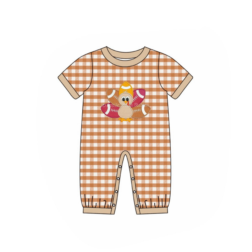 SR1887Turkey cute baby boy short sleeve romper