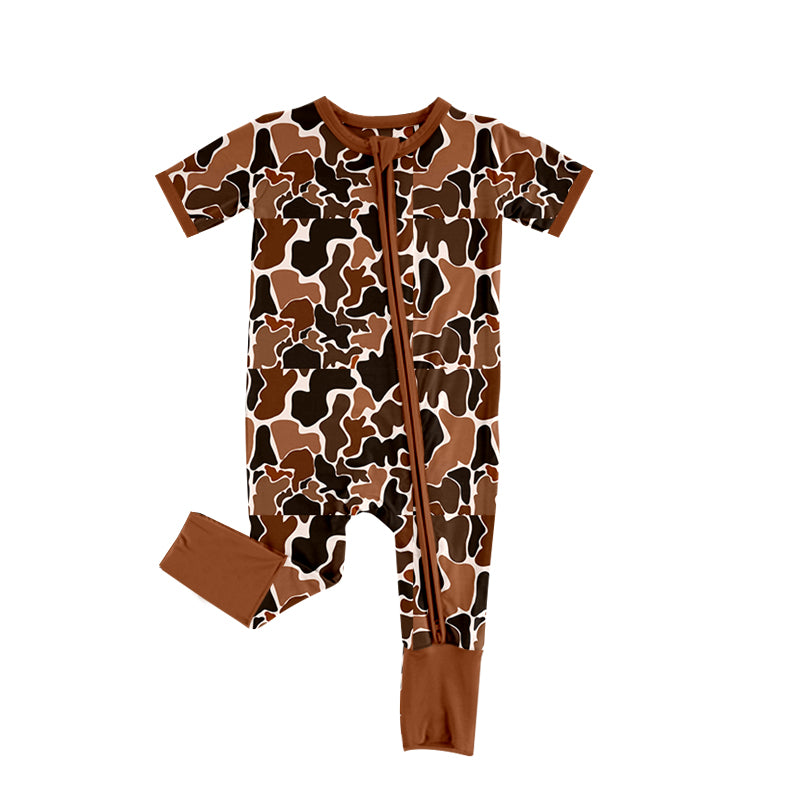 SR1895 Camo design short sleeve cute baby long sleeve kid rompers