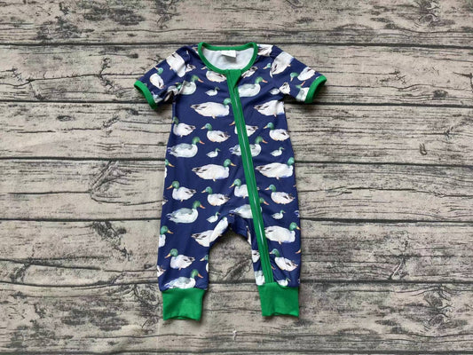 SR1897 Blue Toddler Short sleeve cute baby kid rompers