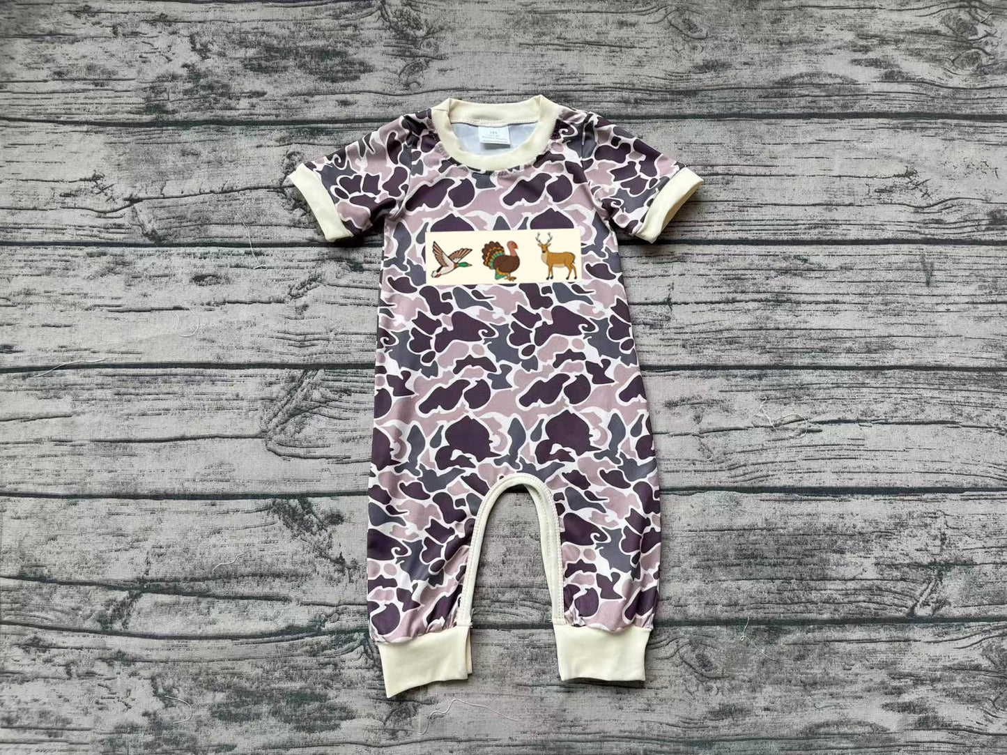 SR1901 Camo Toddler Short sleeve cute baby kid rompers