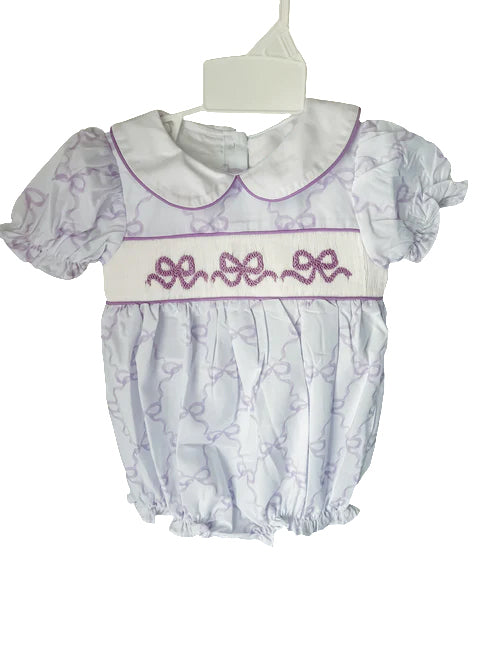 SR1968 Purple Bow Cute Baby Toddler Short sleeve cute baby kid romper