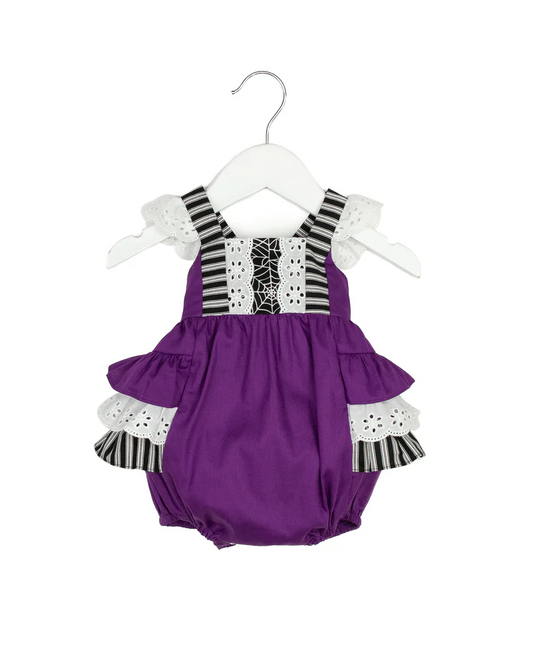 SR1973 Purple Girls Baby Toddler Short sleeve cute baby kid romper