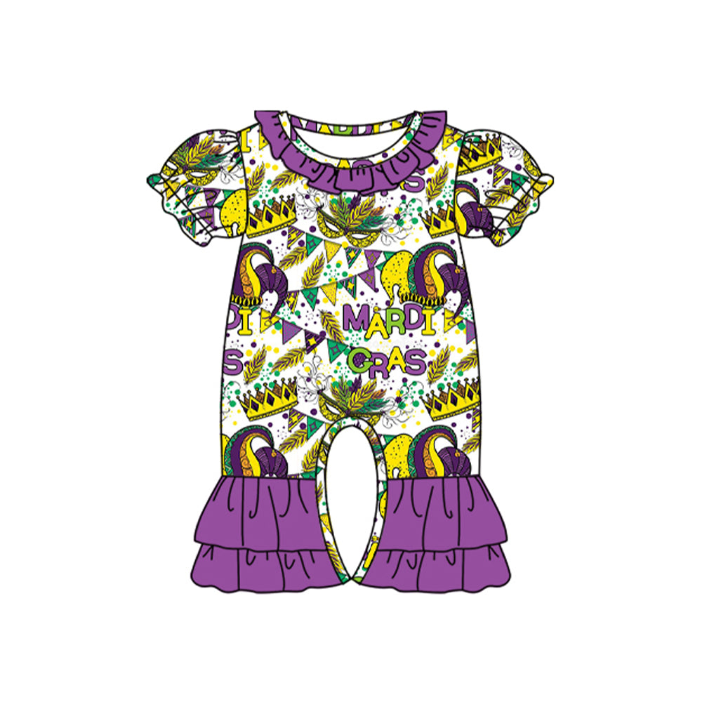 SR2028 Purple Baby Toddler Short sleeve infant baby kid rompers