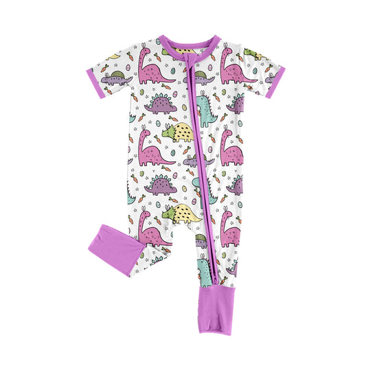 SR2096 Purple Baby Toddler Short sleeve baby kid rompers