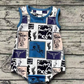 5.24 RTS NO MOQ Summer Sibling Baby Boys Western Cowboys Rompers Outfits