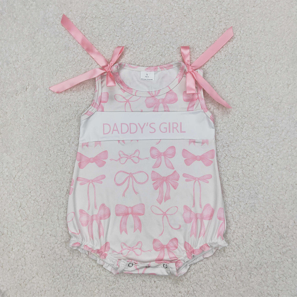 RTS NO MOQ Baby Girls Summer Bodysuit SR2818 Daddy's Girl Bows Rompers