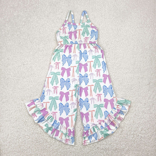 RTS NO MOQ Summer Baby Girls Bodysuit SR2847 Coquette Bows Ruffle Colorful Straps Jumpsuits