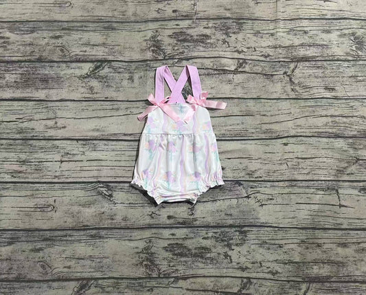 4.2 SR2961 Straps bow stripe floral baby girls summer romper pre order