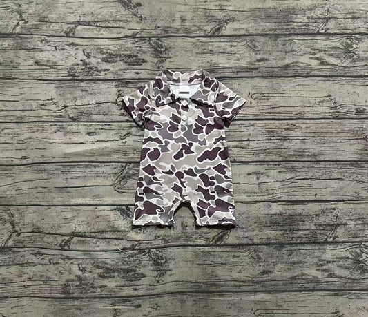 4.2 SR2977 Short sleeves camo baby boys polo romper