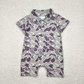 RTS NO MOQ Summer Sibling Baby Boys Short Sleeves Camouflage Polo Shirt Button Rompers
