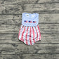 4.18 SR3049 Baby Boys Sleeveless Flags Red Stripe Stars 4th Of July Rompers Pre order