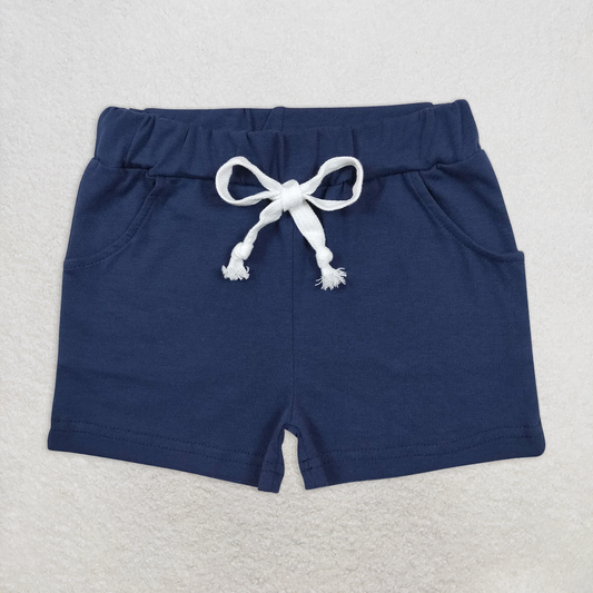 RTS NO MOQ Baby Boys Summer pants SS0136 Navy Pockets Cotton Bottoms Shorts