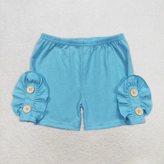 RTS NO MOQ Baby Boys Summer pants SS0191 Light Blue Cotton Buttons Shorts