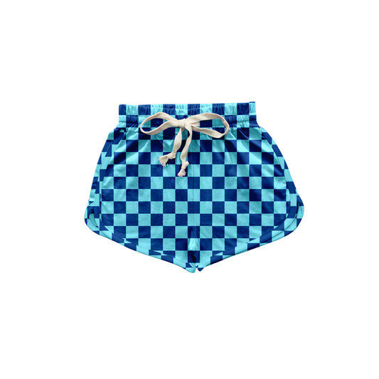 SS0296 Baby Blue Checker Shorts