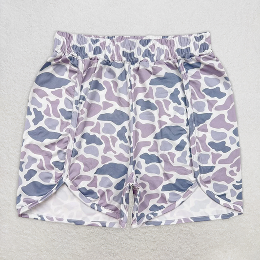 RTS NO MOQ Adult Women Summer Pants Grey Camo Bottoms Shorts
