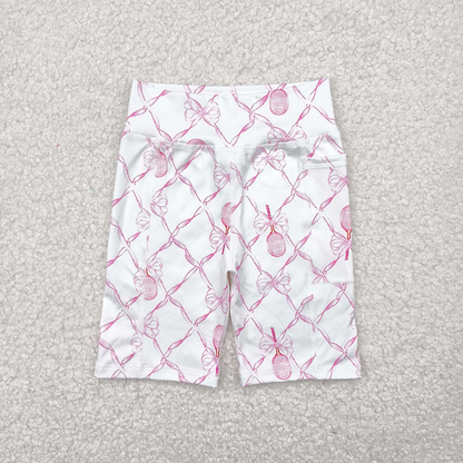RTS NO MOQ Summer Sibling Baby Girls 6 Colors High Waist Tennis Yoga Biking Shorts Bottoms