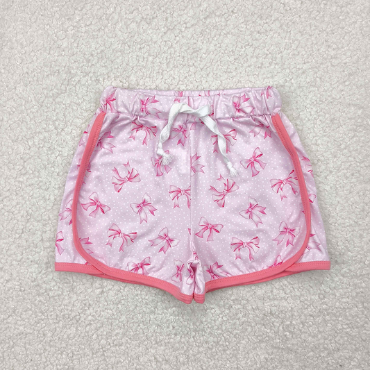 RTS NO MOQ Baby Girls Summer Pants SS0463 Pink Polka Dots Bows Shorts Bottoms