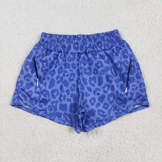 RTS NO MOQ Baby Girls Summer Pants SS0466 Purple Leopard Yoga Shorts Bottoms