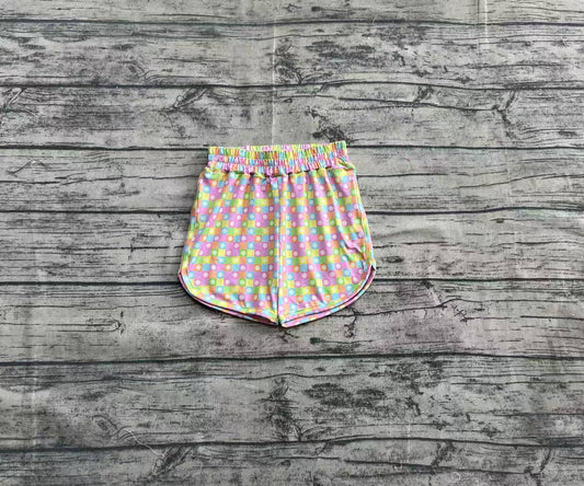 4.2 SS0474 Floral colorful plaid elastic waist kids girls summer shorts pre order