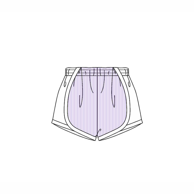 4.14 SS0488 Baby Girls Lavender Stripe Shorts Bottoms Preorder