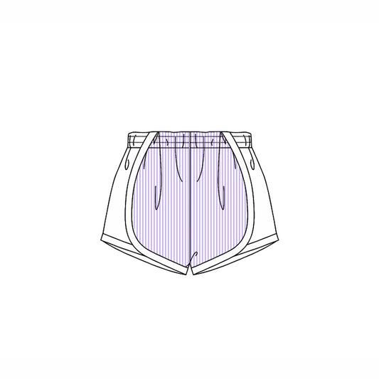 4.14 SS0488 Baby Girls Lavender Stripe Shorts Bottoms Preorder