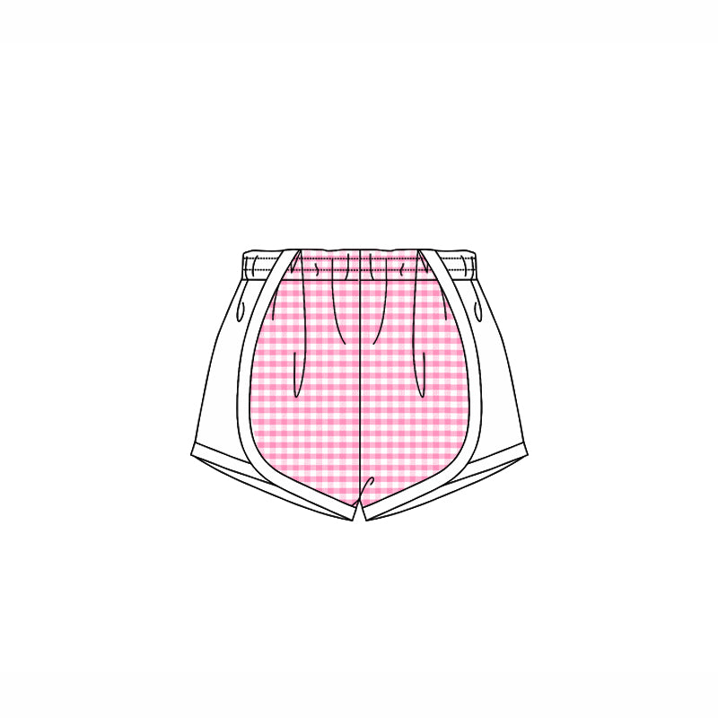 4.14 SS0492 Baby Girls Pink Plaid Stripe Shorts Bottoms Pre order