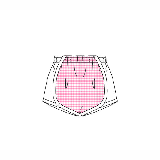 4.14 SS0492 Baby Girls Pink Plaid Stripe Shorts Bottoms Pre order
